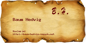 Baum Hedvig névjegykártya